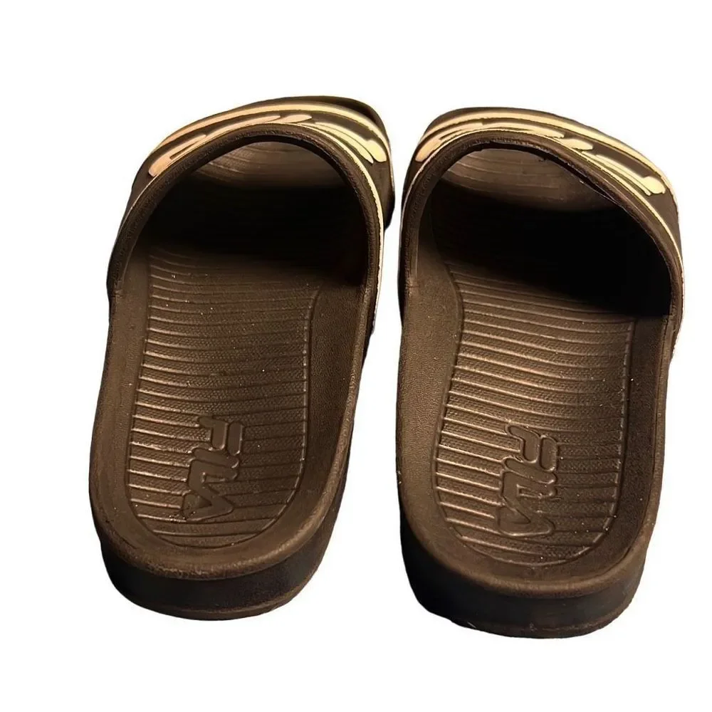 Fila Black & White Slides Sandals Children size 11
